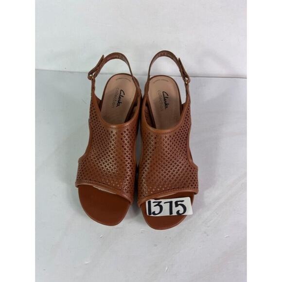 Clarks Sandals Womens 10 Tan Caroleigh Star Heeled Leather Open Toe - Picture 6 of 11